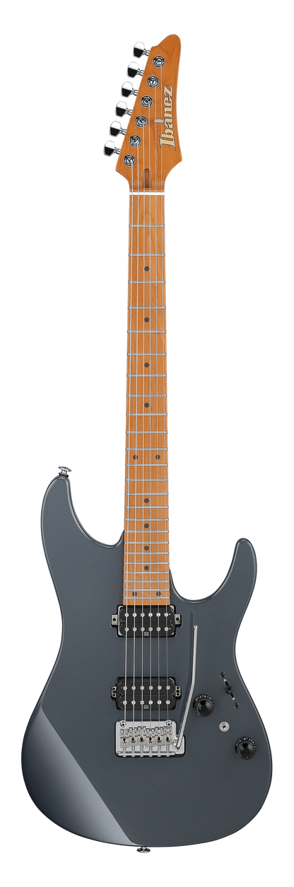 Full frontal of Ibanez AZ2402GRM Prestige Grey Metallic Roasted Maple Fingerboard.