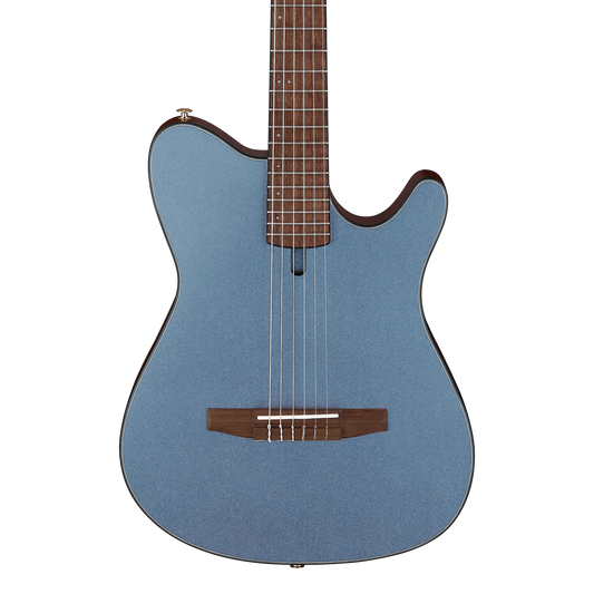 Front of Ibanez FRH10N Indigo Blue Metallic Flat.