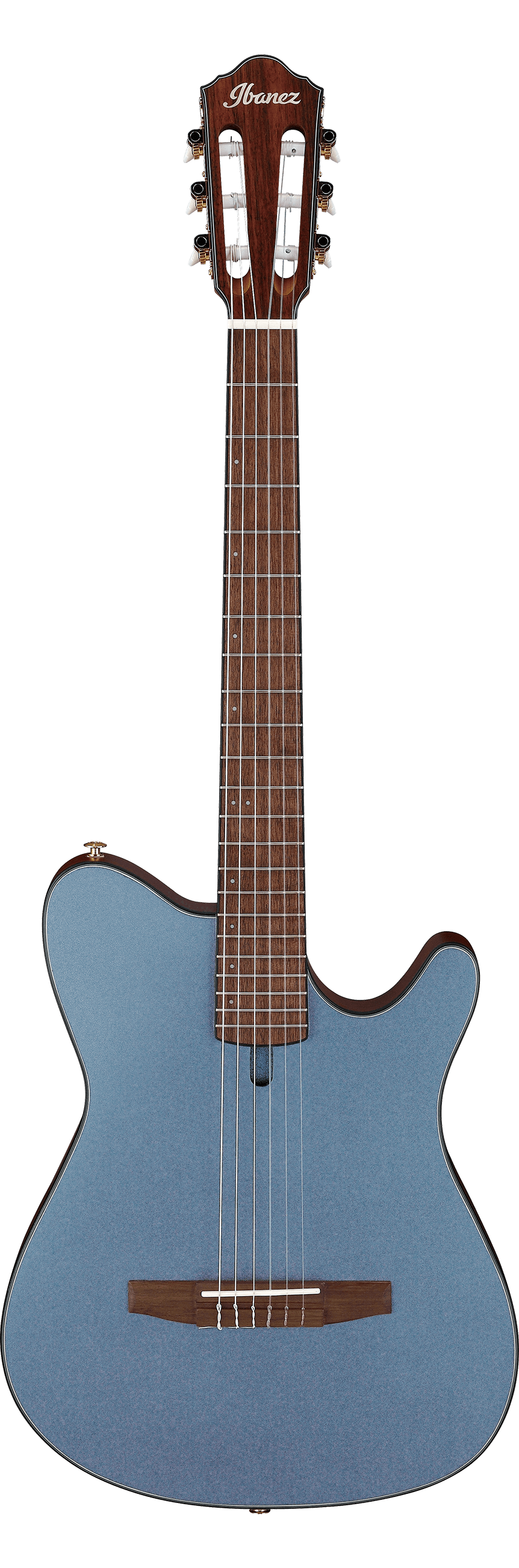 Full frontal of Ibanez FRH10N Indigo Blue Metallic Flat.