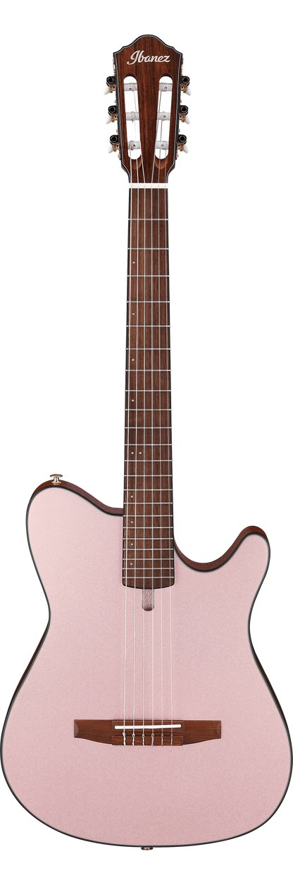 Full frontal of Ibanez FRH10N Rose Gold Metallic Flat.