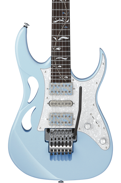 Front of Ibanez PIA3761 Steve Vai Signature Blue Powder.