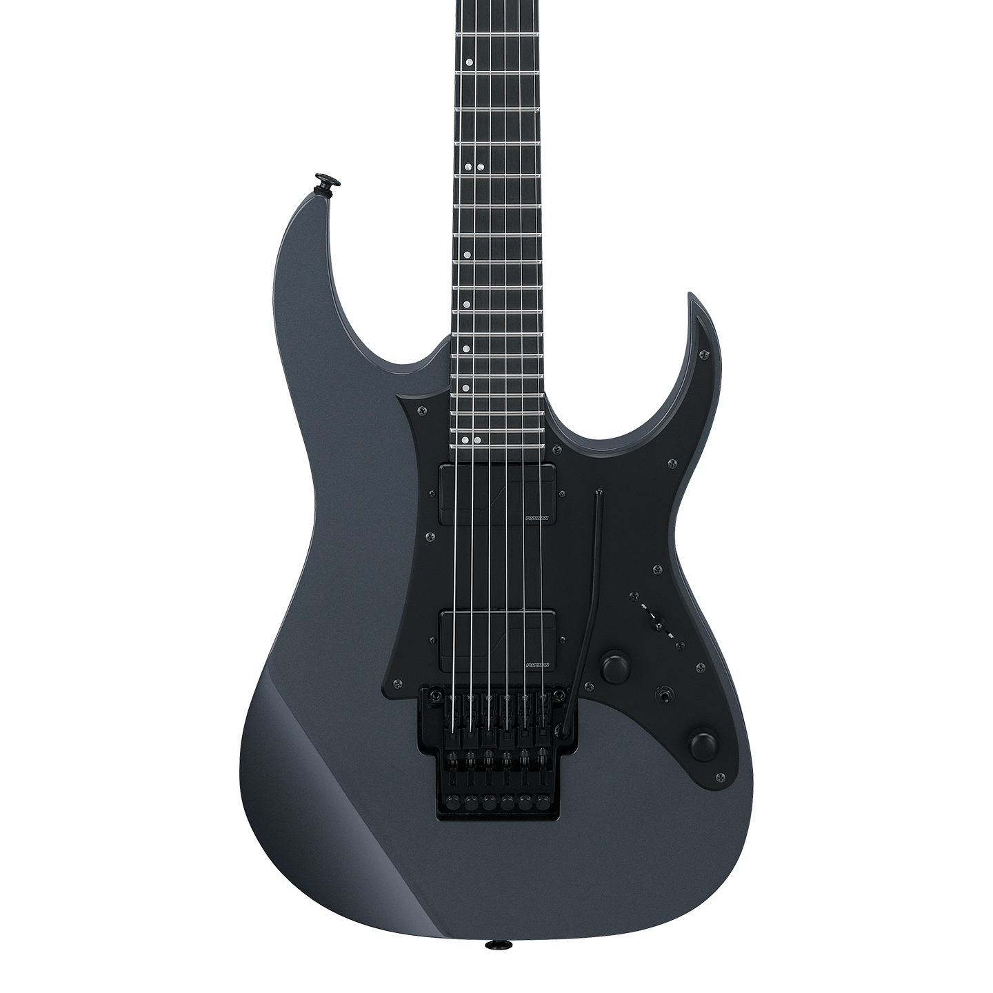 Front of Ibanez Prestige RGR5130 Gray Metallic.