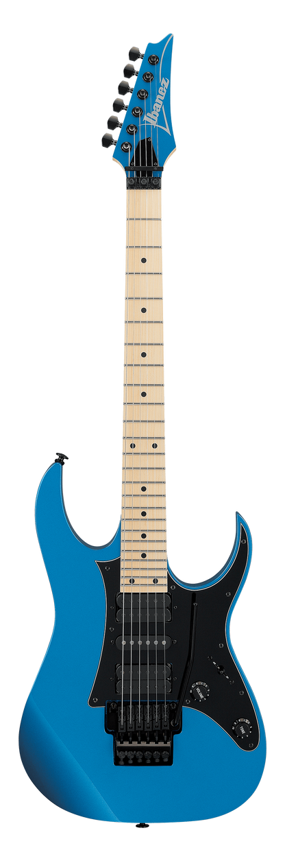 Full frontal of Ibanez RG550 Genesis Collection Electric Blue.