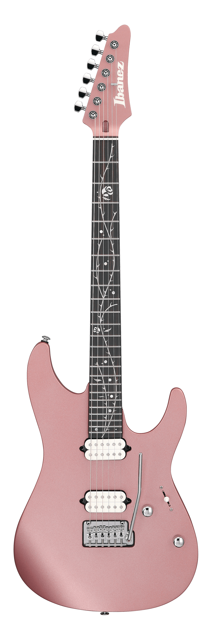 Full frontal of Ibanez TOD10 Tim Henson Signature Classic Metallic Mauve.
