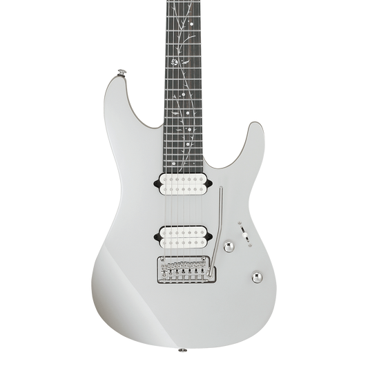 Front of Ibanez TOD70 Tim Henson Signature 7-String Classic Silver.