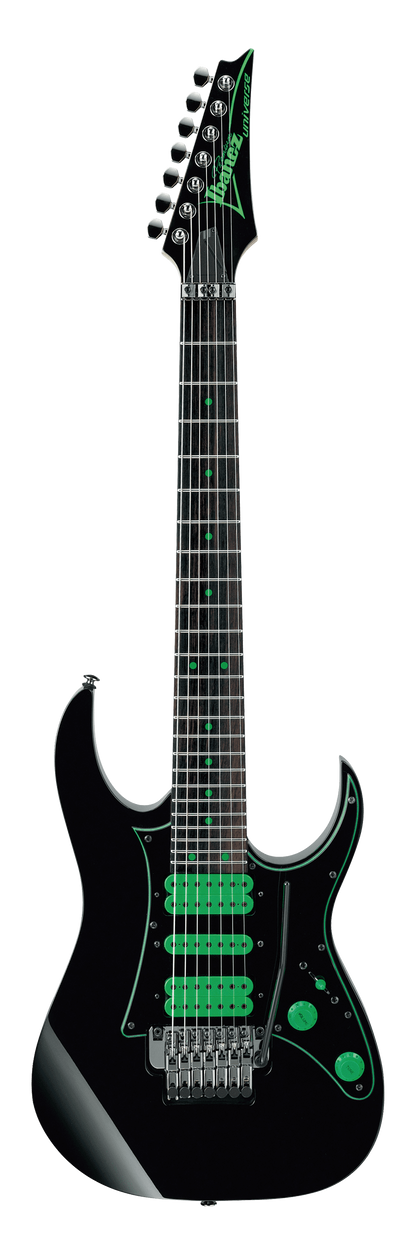 Full frontal of Ibanez UV70P Steve Vai Signature Premium Black.