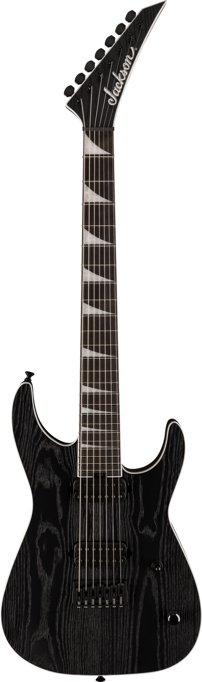 Full frontal of Jackson Pro Series Jeff Loomis Soloist SL7 HT Black Ash.