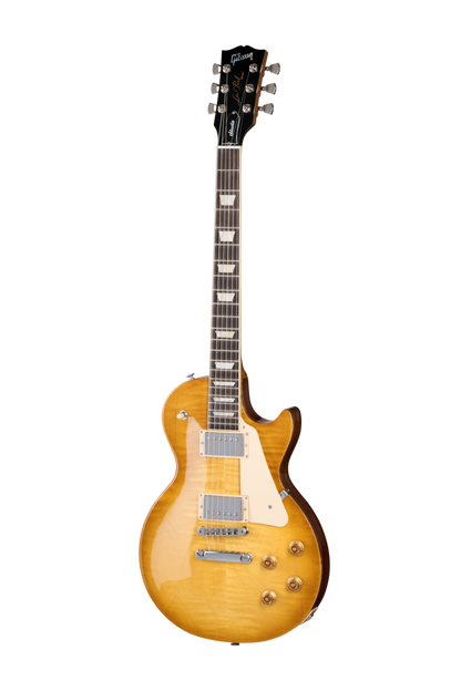 Full frontal of Gibson USA Les Paul Studio Session Honey Burst.