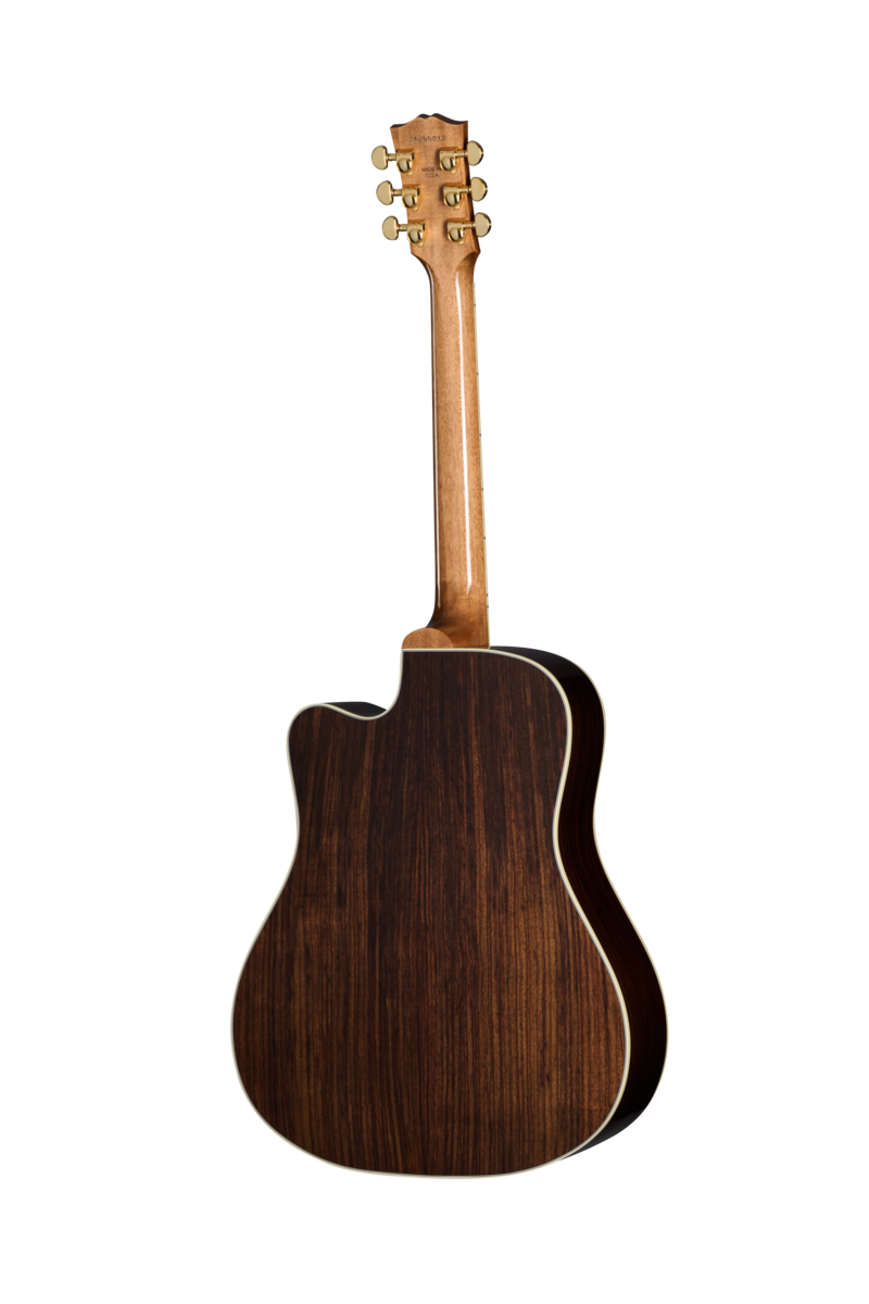 Back of Gibson Hummingbird Standard Rosewood EC Rosewood Burst.