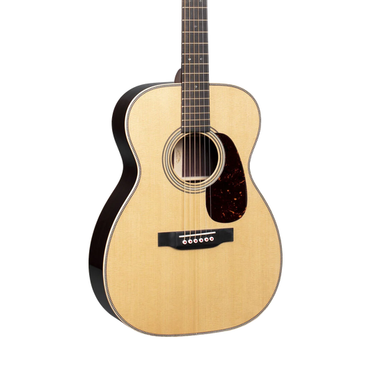 Front of Martin 00-28 Modern Deluxe Natural.