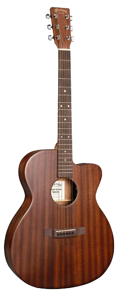 Full frontal of Martin 000C-10E Natural Satin Sapele.