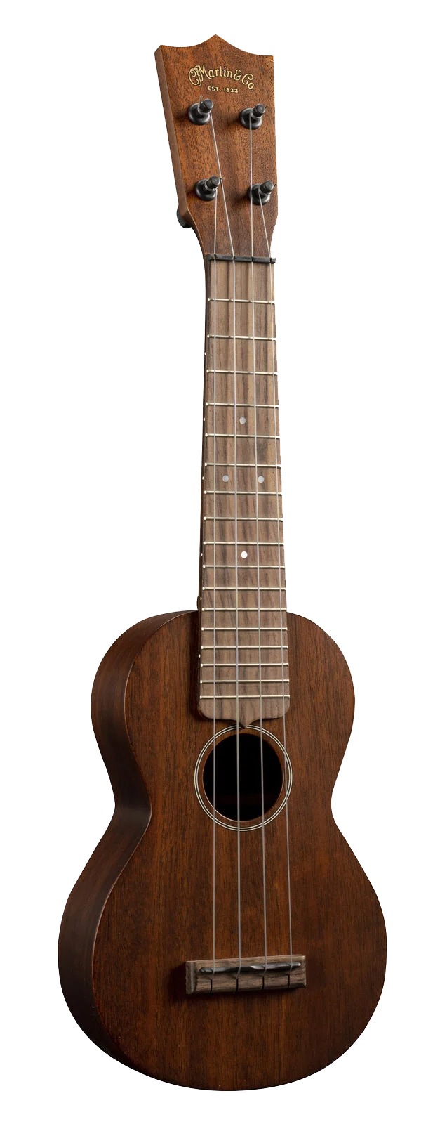 Full frontal of Martin 0 Soprano Ukulele Sinker Mahogany.