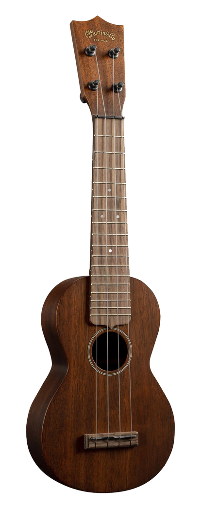 Full frontal of Martin 0 Soprano Ukulele Sinker Mahogany.