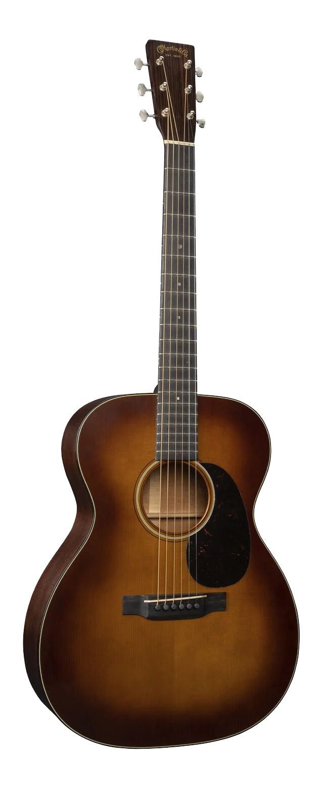 Full frontal of Martin Custom Shop 000-18 Authentic 1937 Ambertone Stage 1 Aging.