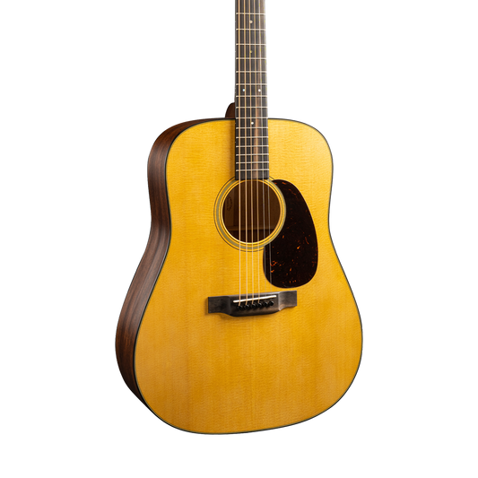 Front of Martin D-18 Satin Natural.