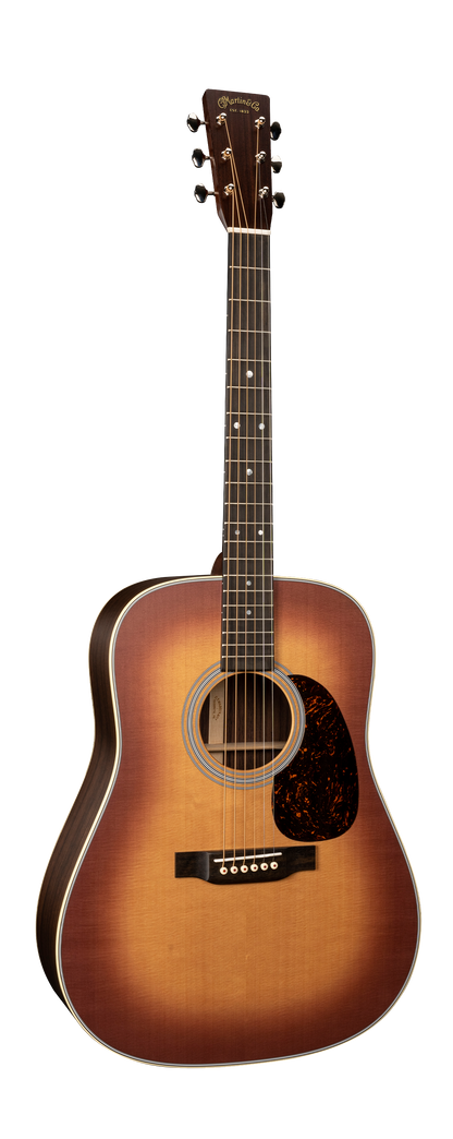 Full frontal of Martin D-28 Satin Amberburst.