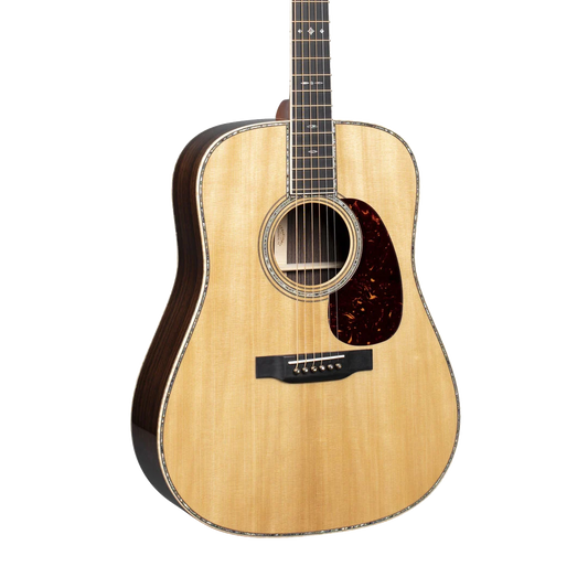 Front of Martin D-45 Modern Deluxe Natural.