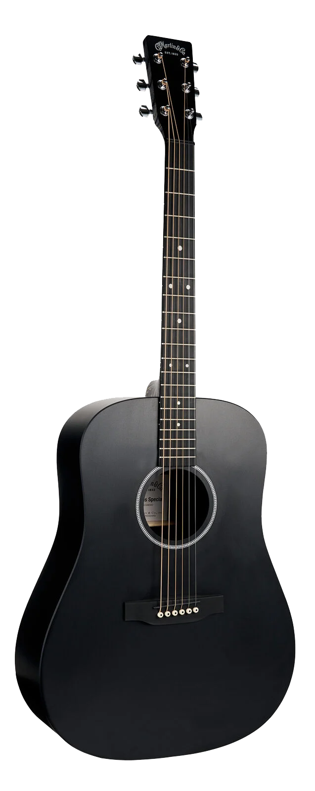 Full frontal of Martin D-X1 Black.