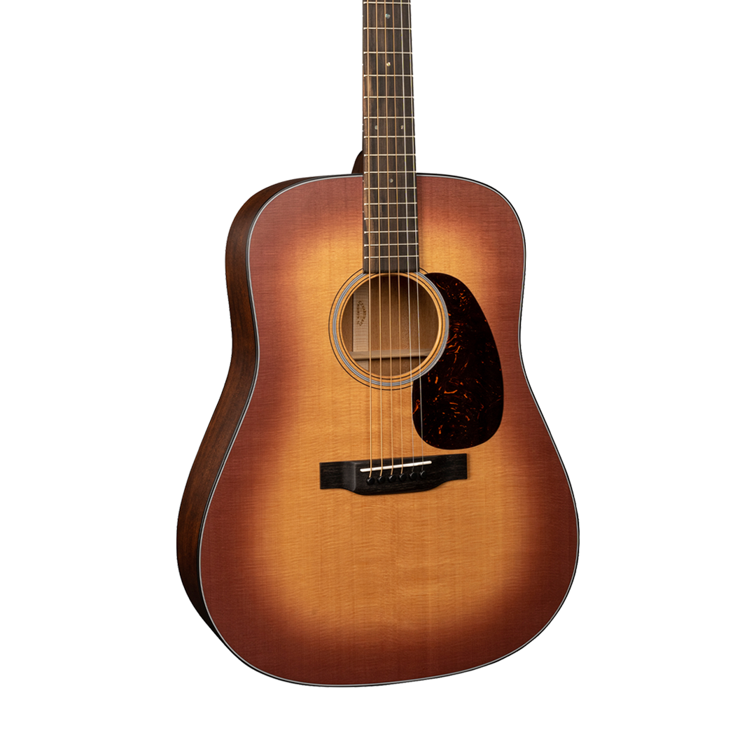 Front of Martin D-18 Satin Satin Amberburst.