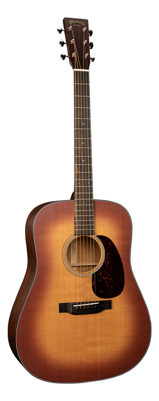 Full frontal of Martin D-18 Satin Satin Amberburst.