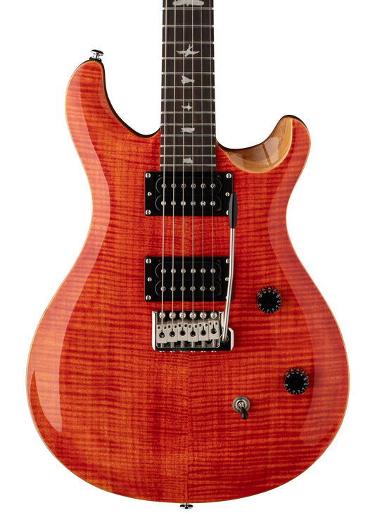 Front of PRS Paul Reed Smith SE CE24 Blood Orange.