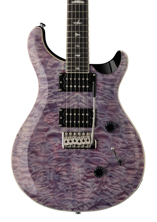 Front of PRS Paul Reed Smith SE Custom 24 Quilt Top Violet.