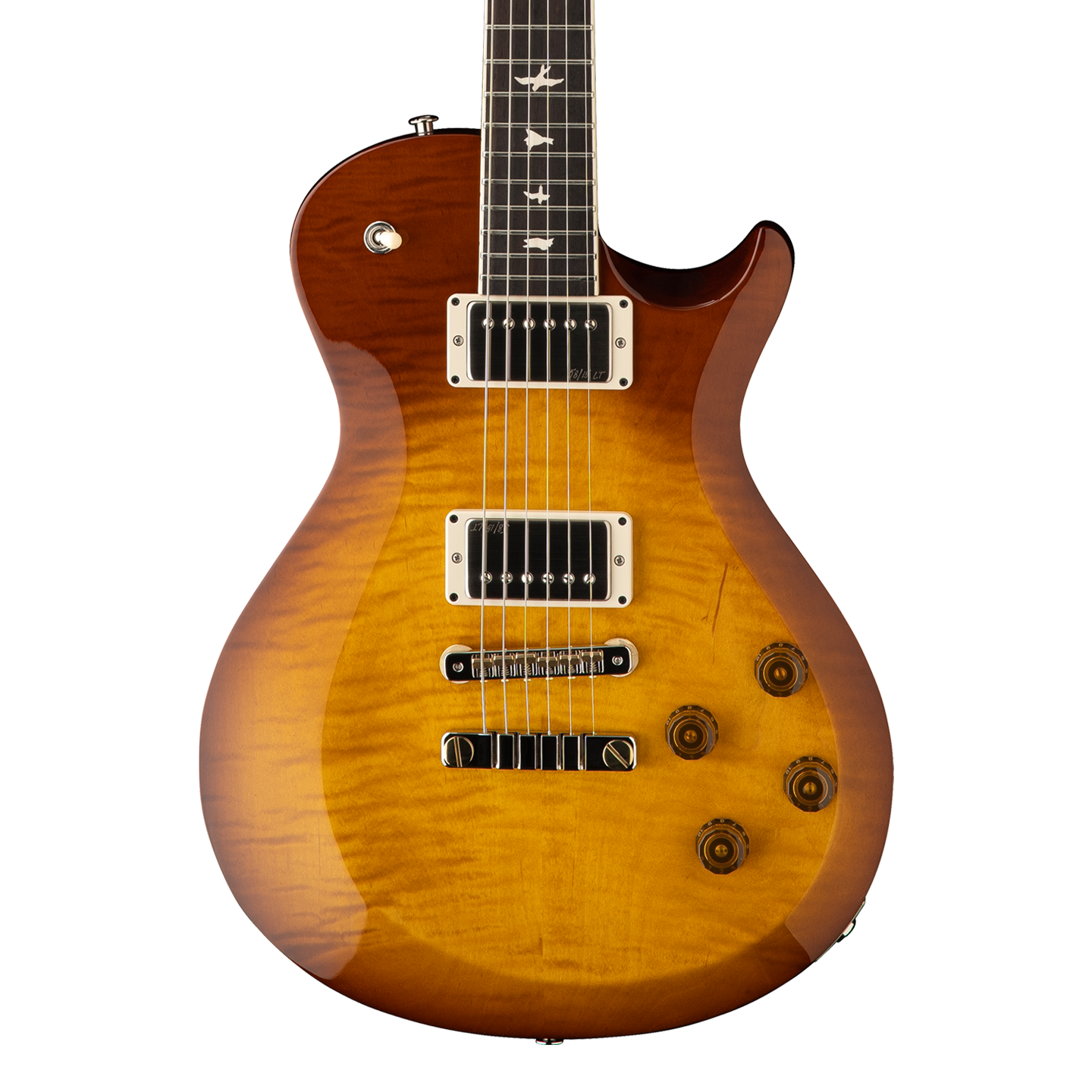 Front of PRS S2 McCarty 594 Honey Gold Burst.