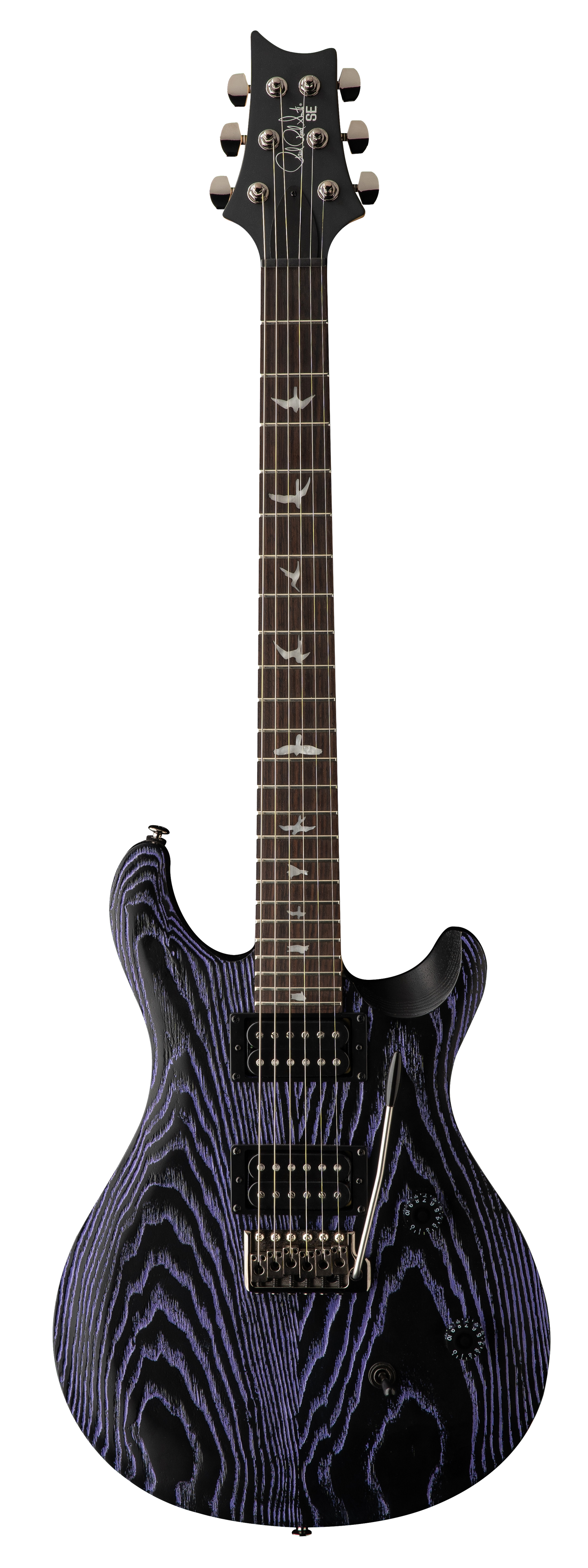 Full frontal of PRS SE CE 24 LTD Sandblasted Purple.