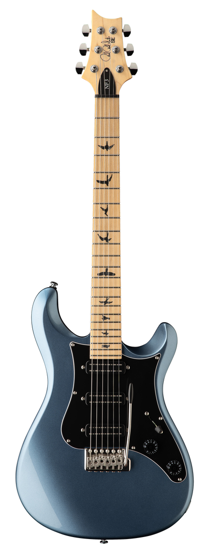 Back of PRS SE NF3 Ice Blue Metallic Maple.