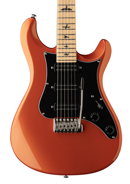 Front of PRS SE NF3 Metallic Orange Maple.