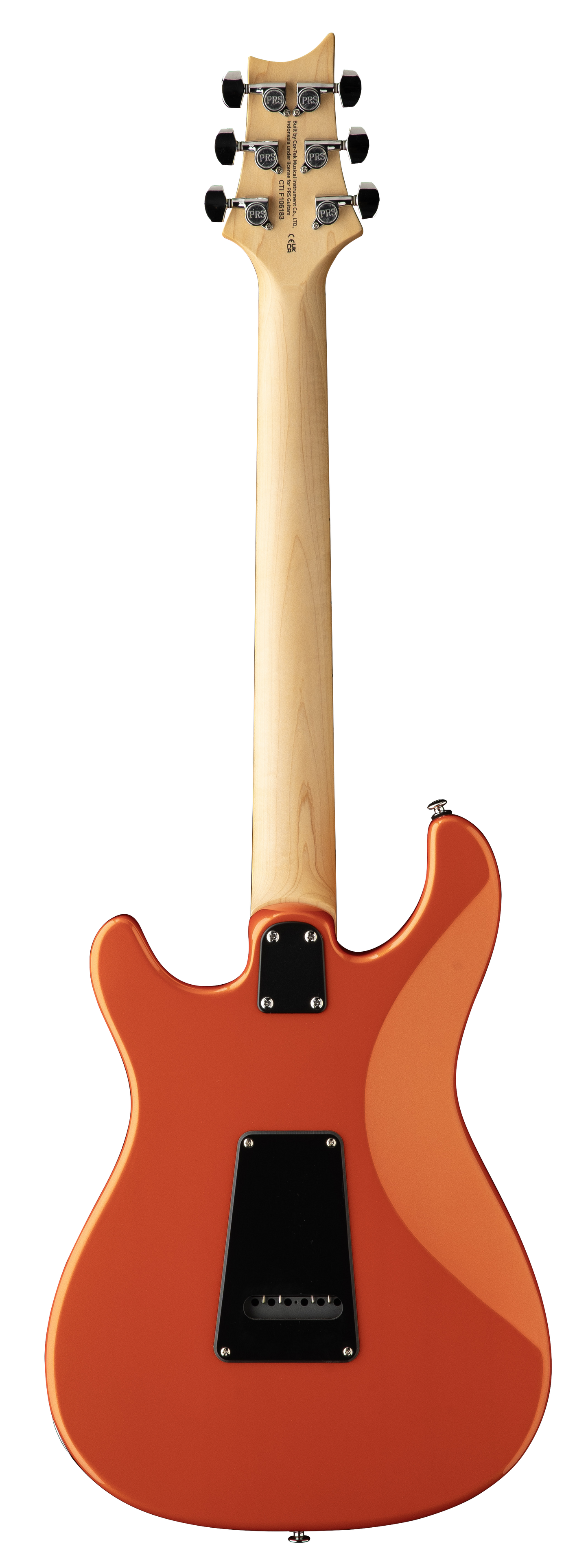 Back of PRS SE NF3 Metallic Orange Maple.