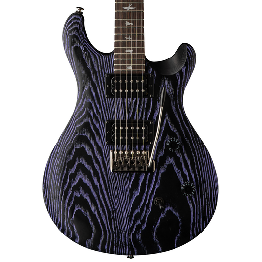 Close up of front of PRS SE CE 24 LTD Sandblasted Purple w/bag