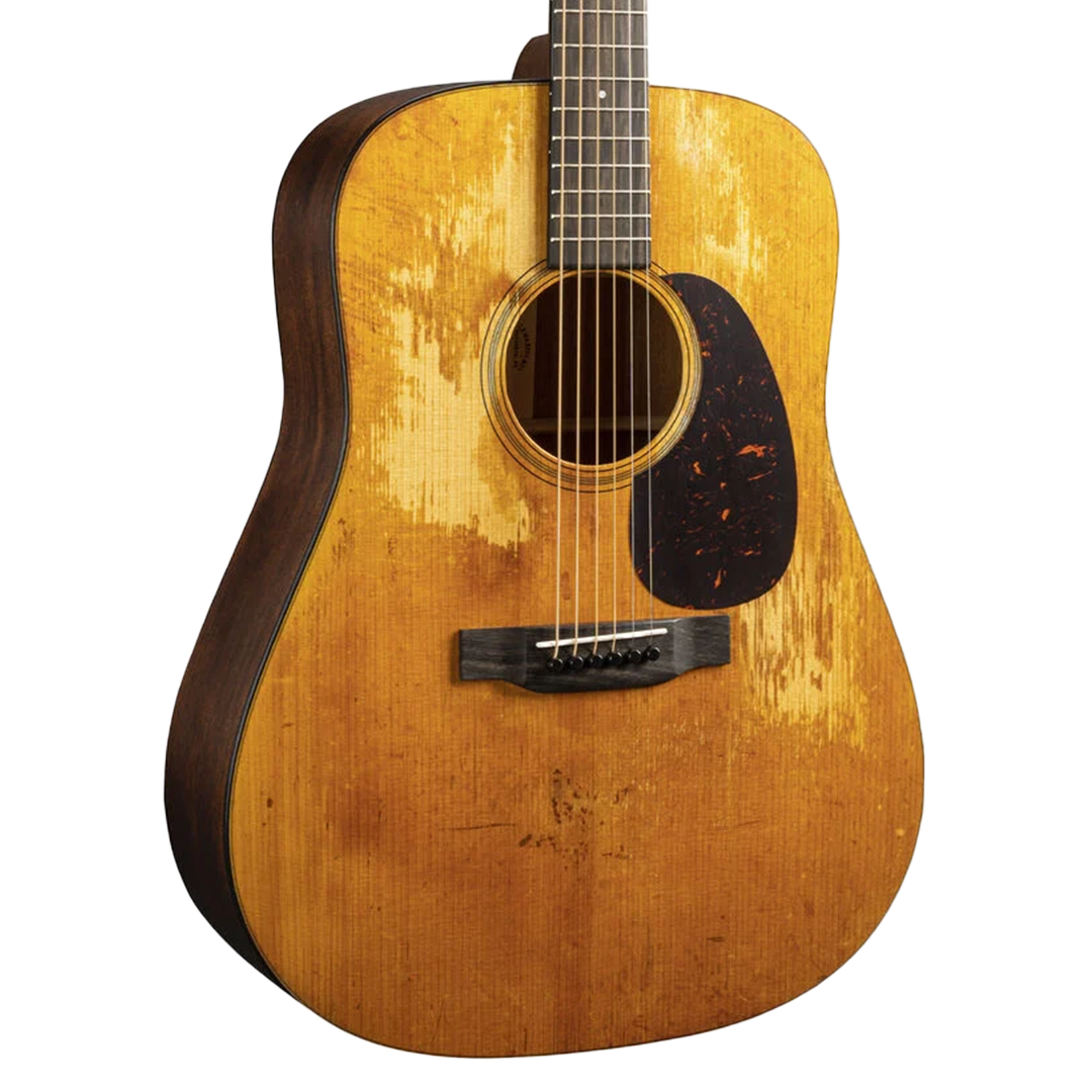 Close up of Martin D-18 Street Legend w/case