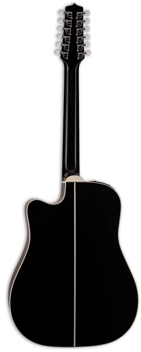 Back of Takamine EF381DX 12-String Black.