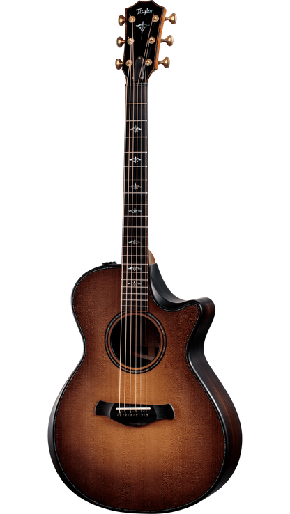 Full frontal of Taylor Builders Edition 912ce WHB V-Class Bracing Wild Honey Burst.