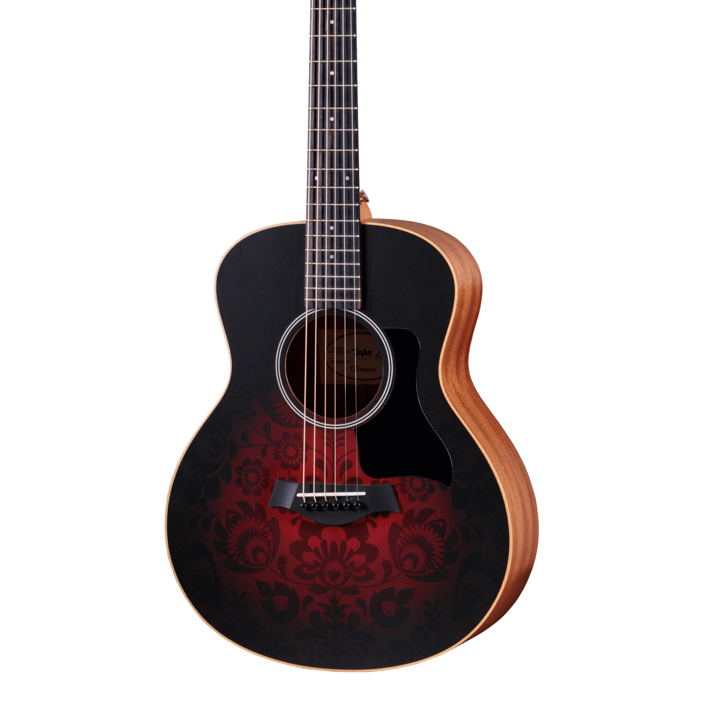 Front of Taylor GS Mini-e Special Edition Victorian Burst.
