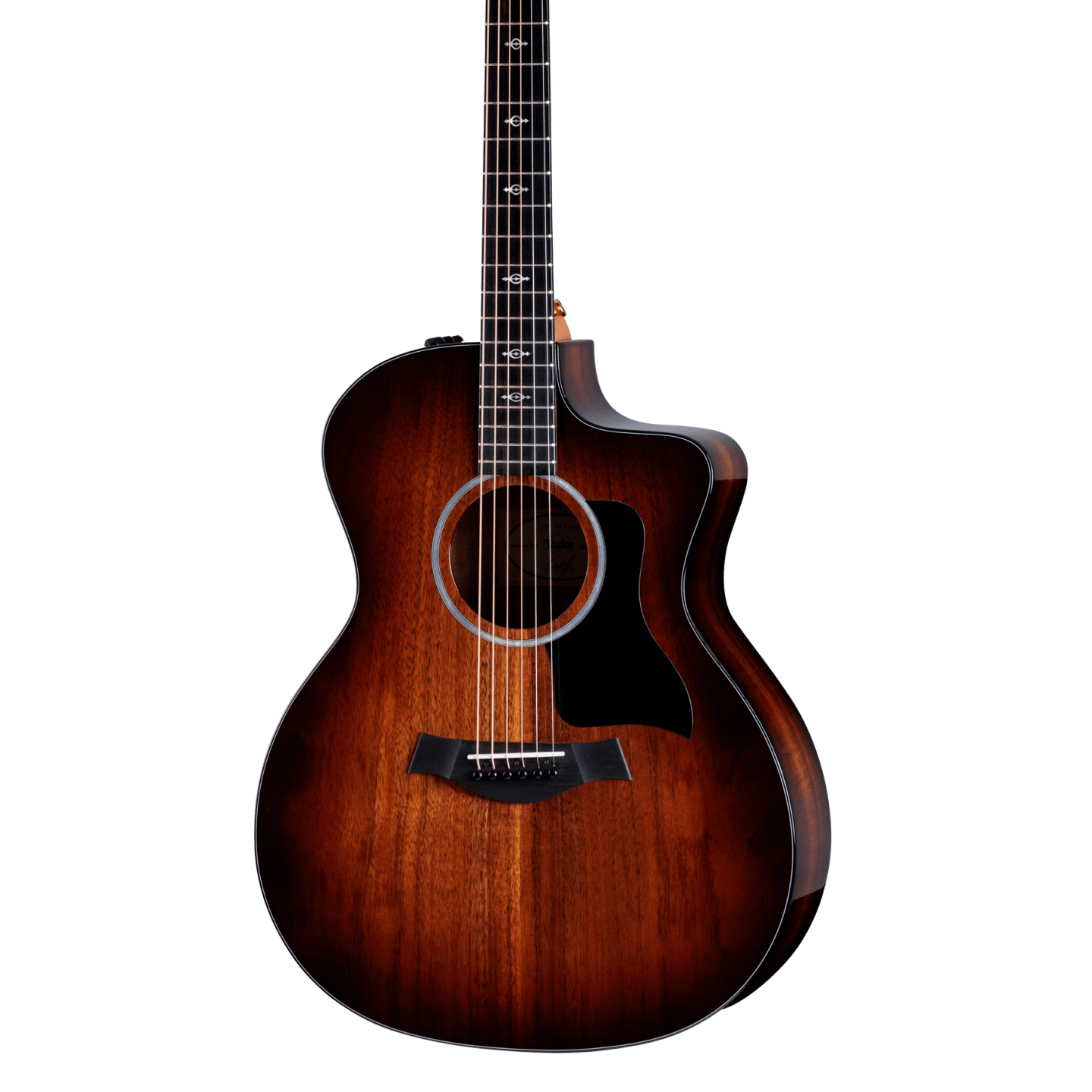 Front of Taylor 224ce-K DLX Shaded Edge Burst.