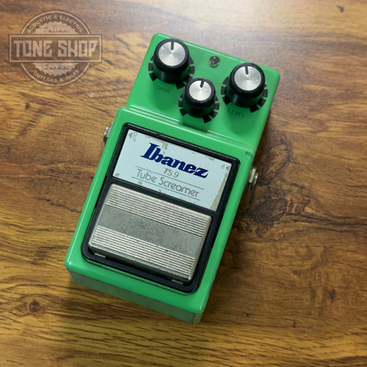 Top of Used Ibanez TS9 Tube Screamer w/ Keeley Bake Mod.