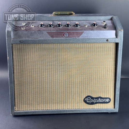 Front of Vintage 1964 Epiphone Devon Tremolo EA-357 12w 1x12 Combo Amp w/re-coned Jensen Speaker.