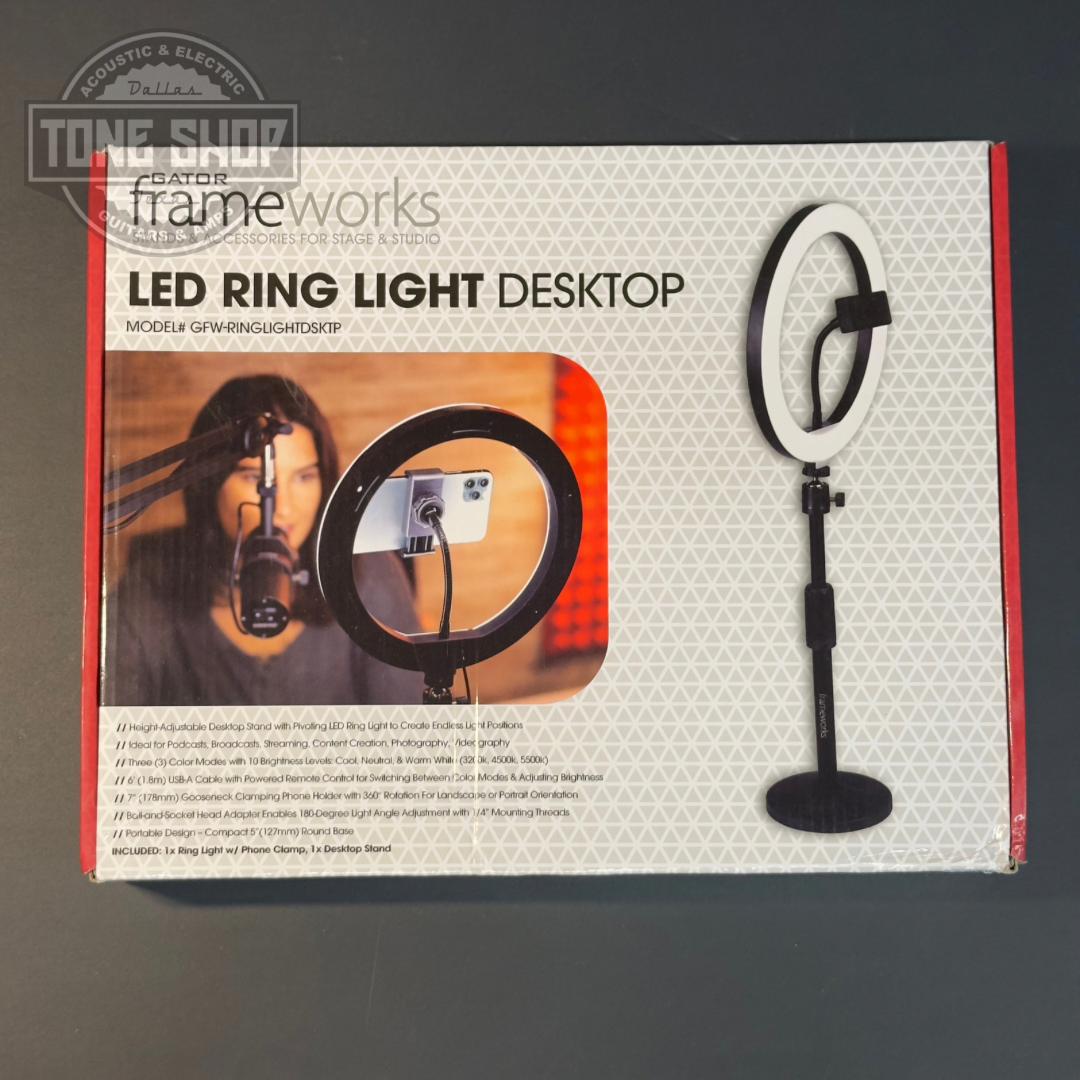 Box for Gator Frameworks 10-Inch LED Ring Light Desk Stand.