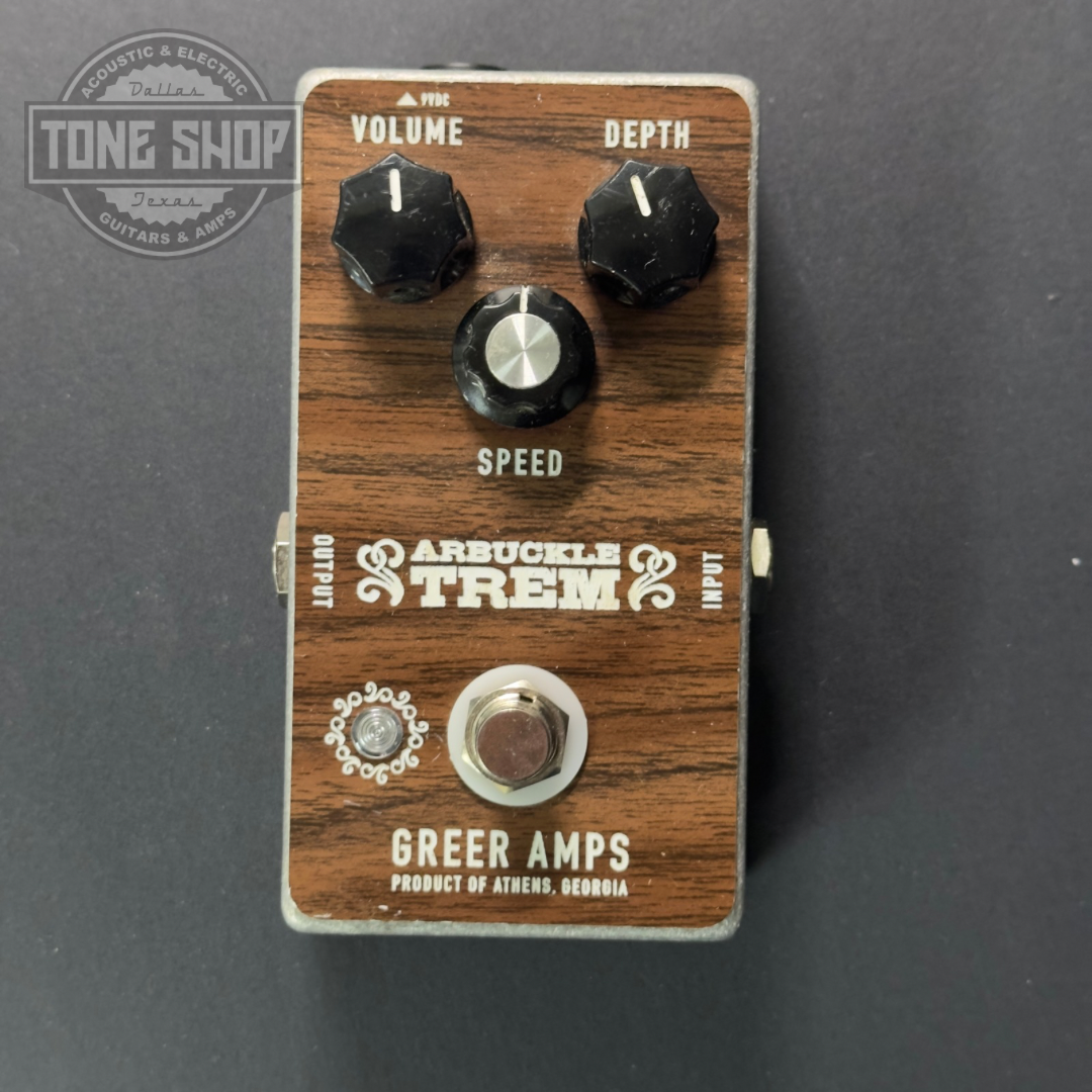 Top of Used Greer Arbuckle Tremolo w/box.