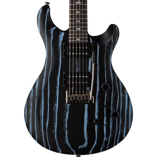 Front of PRS SE CE 24 LTD Sandblasted Blue.