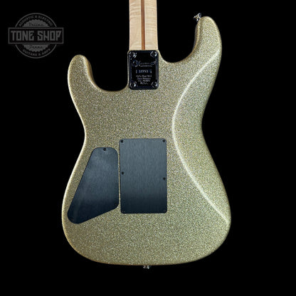 Back of Charvel Custom Shop San Dimas 2H FR Gold Sparkle.