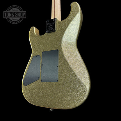 Back angle of Charvel Custom Shop San Dimas HSS Gold Sparkle.