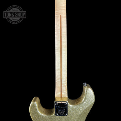 Back of neck of Charvel Custom Shop San Dimas 2H FR Gold Sparkle.