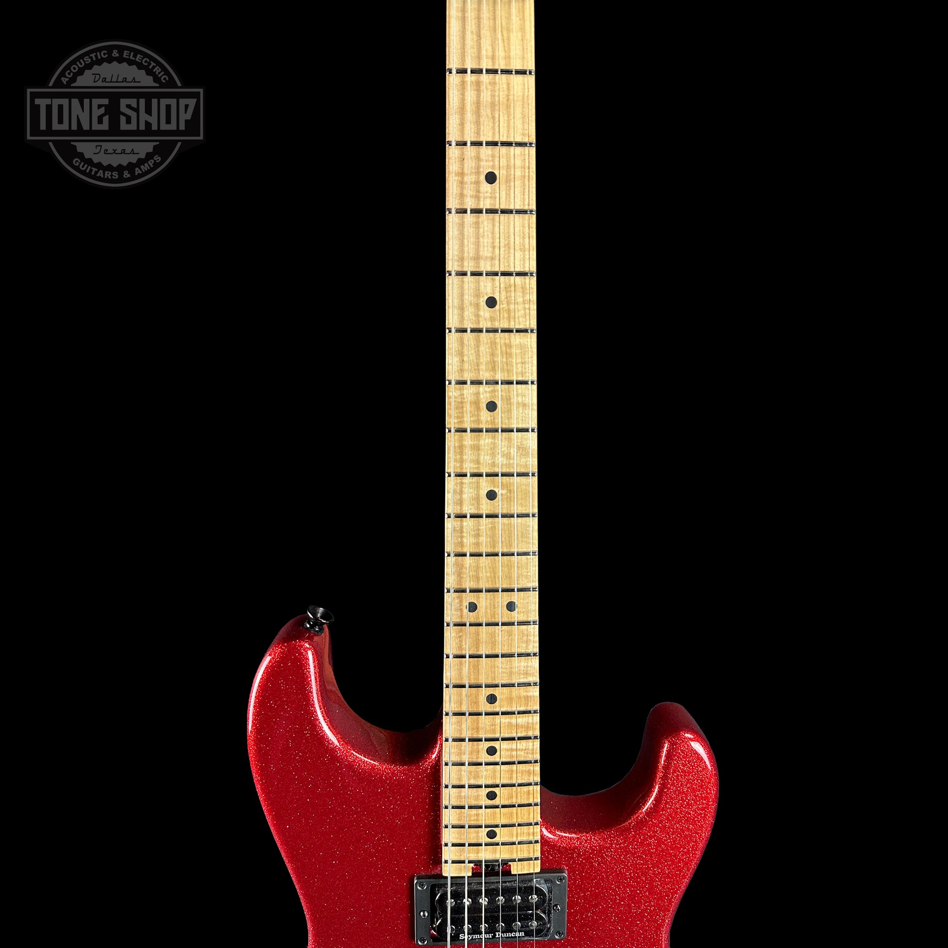 Fretboard of Charvel Custom Shop San Dimas 2H FR Red Sparkle.