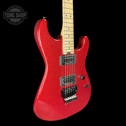 Front angle of Charvel Custom Shop San Dimas 2H FR Red Sparkle.