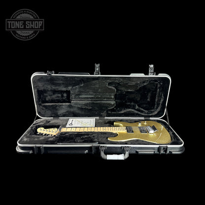 Charvel Custom Shop San Dimas 2H FR Gold Sparkle in case.