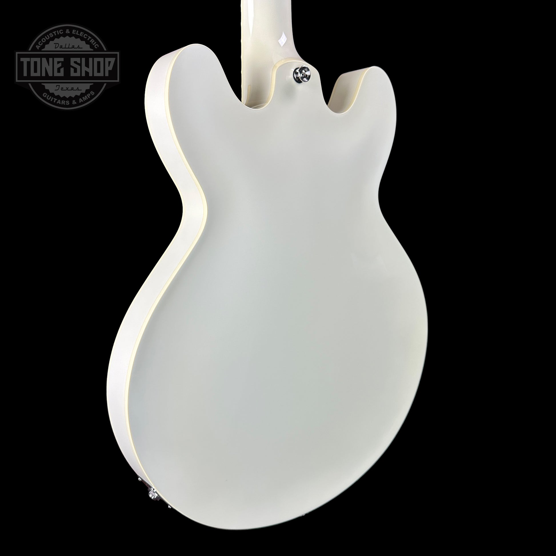 Back angle of Collings I30-LC  Olympic White.