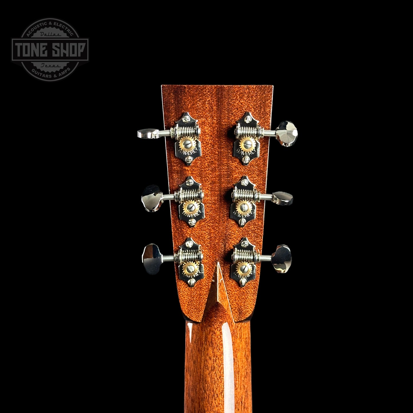 Back of headstock of Collings D2H Natural Sitka/EIR.